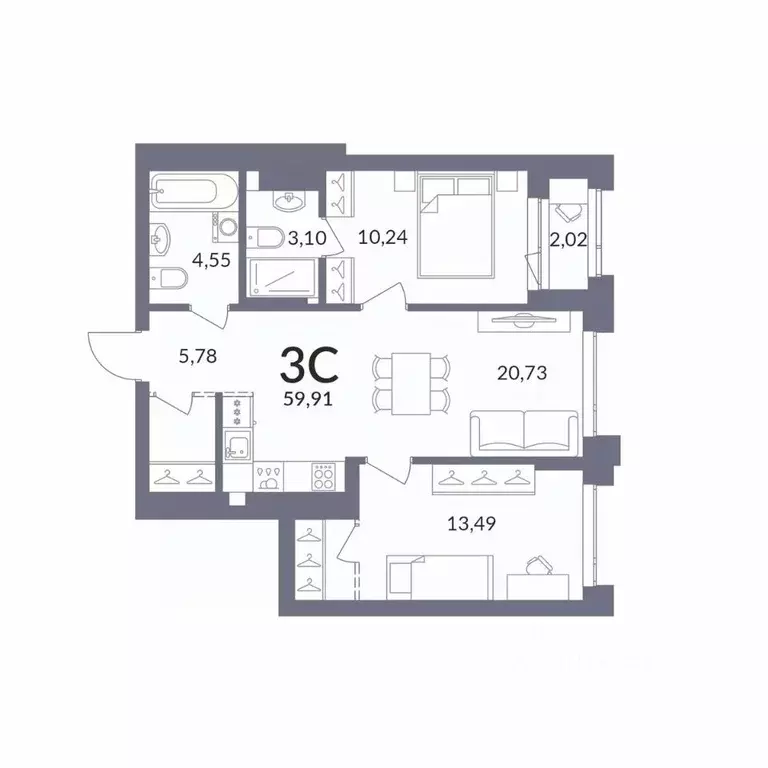 3-к кв. Новосибирская область, Новосибирск Горский мкр, Горская лагуна ... - Фото 0