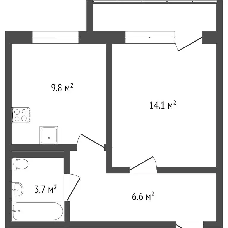 1-комнатная квартира: Тобольск, микрорайон 7А, 21А (43 м) - Фото 1