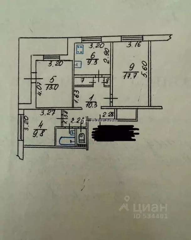 3-к кв. Крым, Симферополь ул. 60 лет Октября, 13/64 (69.5 м) - Фото 2