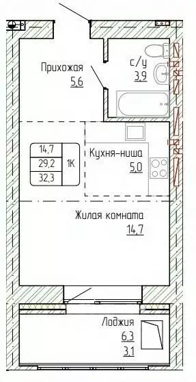 1-к кв. Алтайский край, Новоалтайск ул. Титова, 6 (32.3 м) - Фото 0