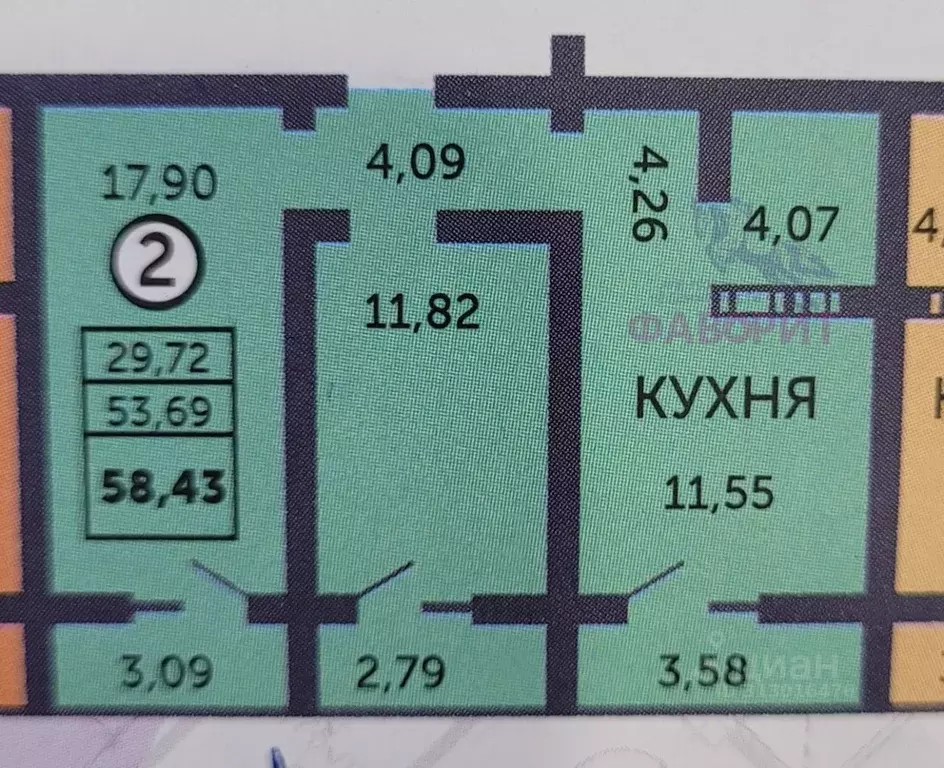 2-к кв. Оренбургская область, Оренбург ул. Фронтовиков, 10/4 (58.43 м) - Фото 1