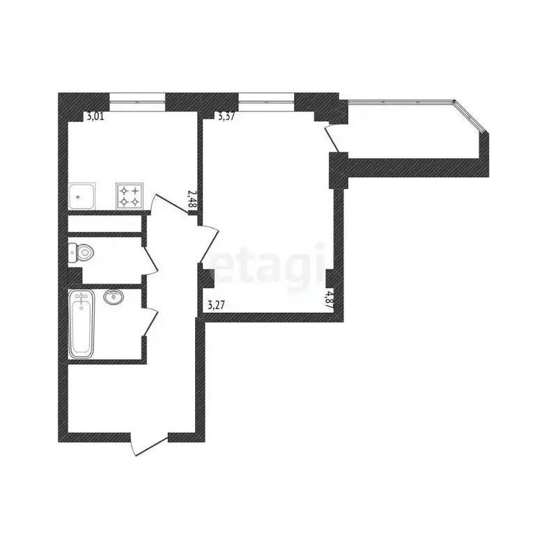1-к кв. Белгородская область, Белгород ул. 5 Августа, 35 (39.2 м) - Фото 1