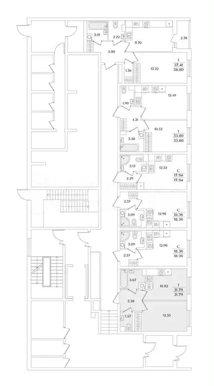 1-к. квартира, 31,8 м, 1/9 эт. - Фото 1