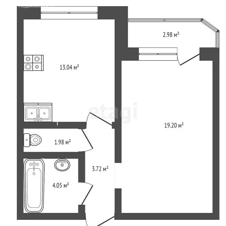 1-комнатная квартира: Тюмень, Широтная улица, 190к4 (43.7 м) - Фото 1