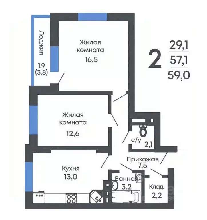 2-к кв. Воронежская область, Рамонь рп Рамонь Парк жилой комплекс ... - Фото 1