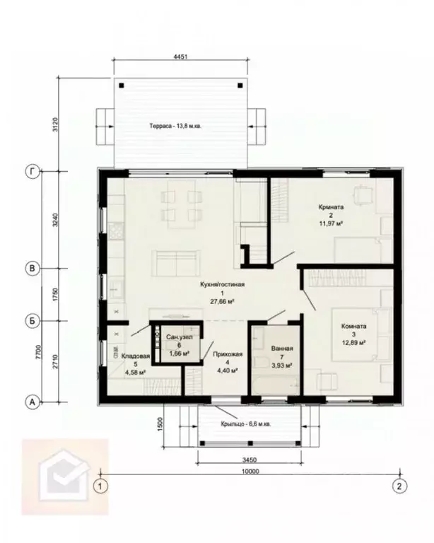 Дом в Севастополь ул. Дениса Ракицкого (77 м) - Фото 2
