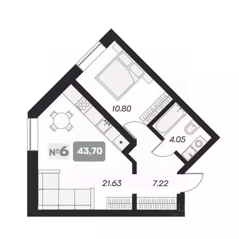 2-к кв. Новосибирская область, Новосибирск пл. Карла Маркса (43.7 м) - Фото 0