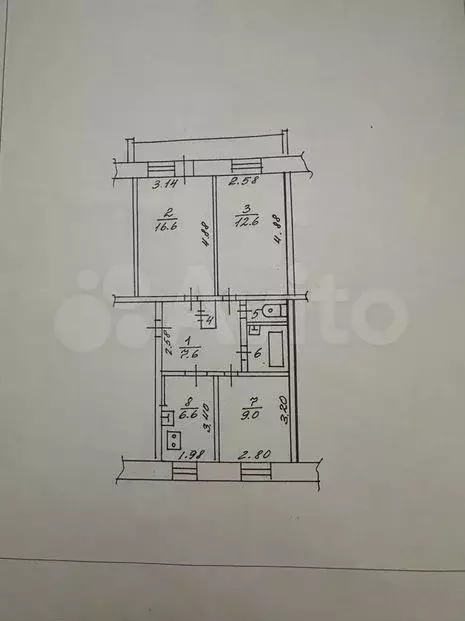 3-к. квартира, 60 м, 3/5 эт. - Фото 0