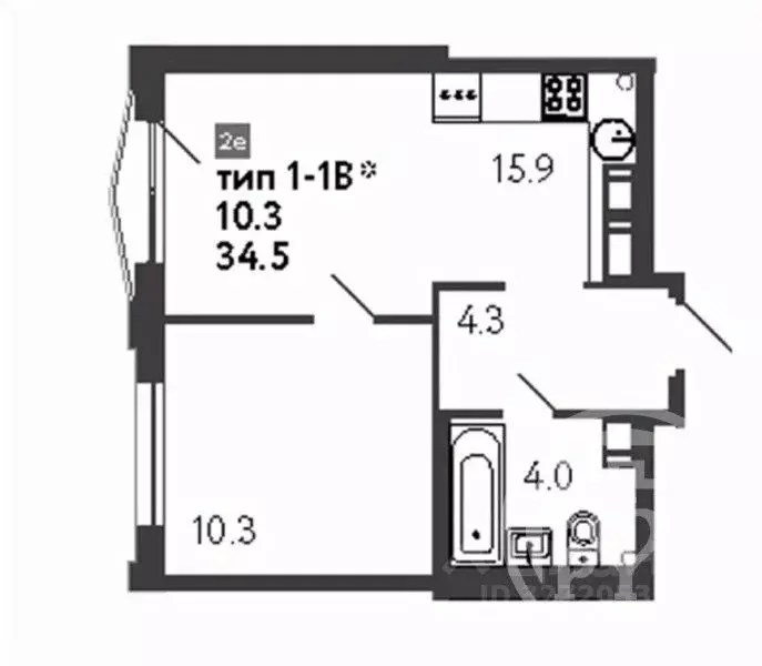 1-к кв. Санкт-Петербург ул. Шостаковича, 3к1 (34.5 м) - Фото 0