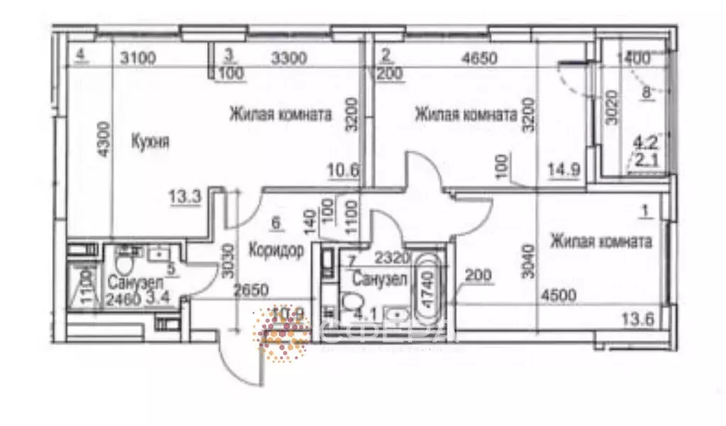 3-комнатная квартира: Новосибирск, Тайгинская улица, 39 (70.5 м) - Фото 0