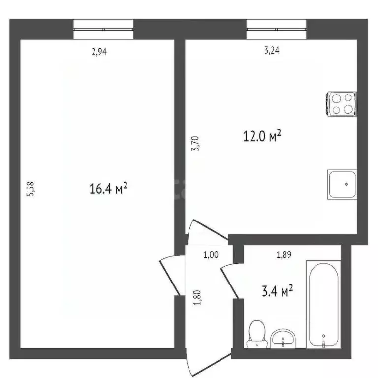 Комната Воронежская область, Воронеж Южно-Моравская ул., 33 (29.0 м) - Фото 1