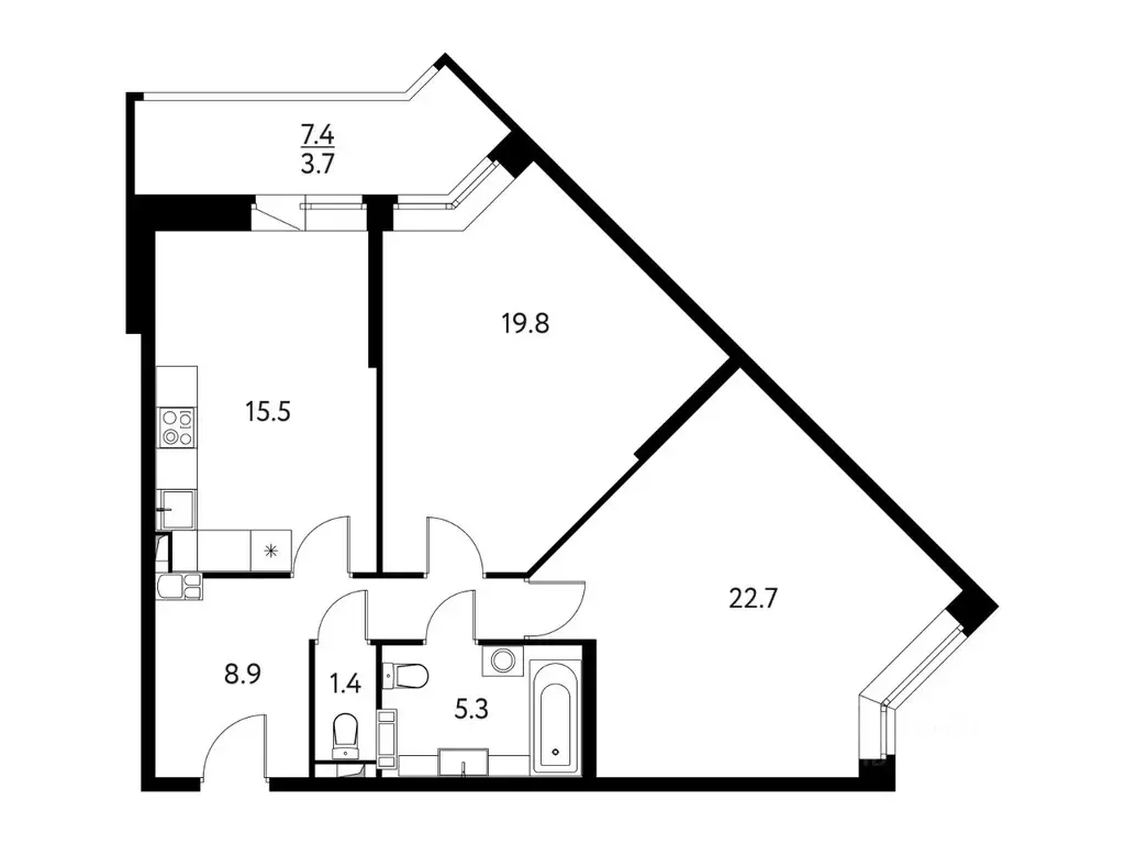 2-к кв. Московская область, Щелково Центральная ул., 65 (77.29 м) - Фото 1