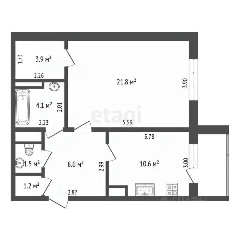 1-к кв. Ямало-Ненецкий АО, Новый Уренгой Оптимистов мкр, 4/2 (52.0 м) - Фото 2
