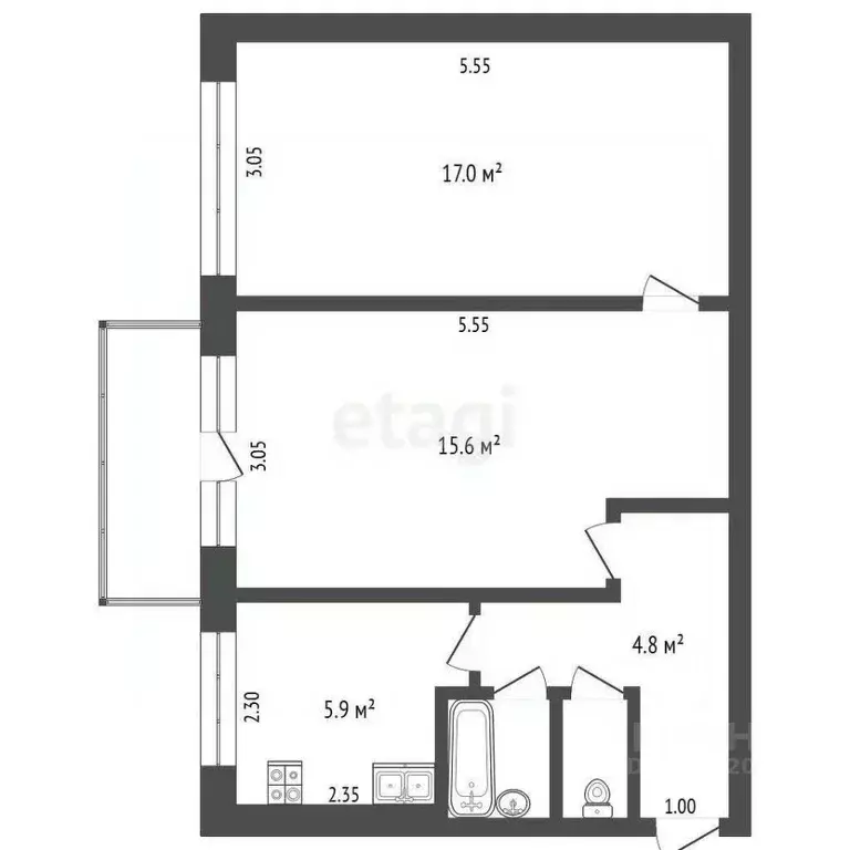 2-к кв. Коми, Сыктывкар Коммунистическая ул., 68 (46.4 м) - Фото 0