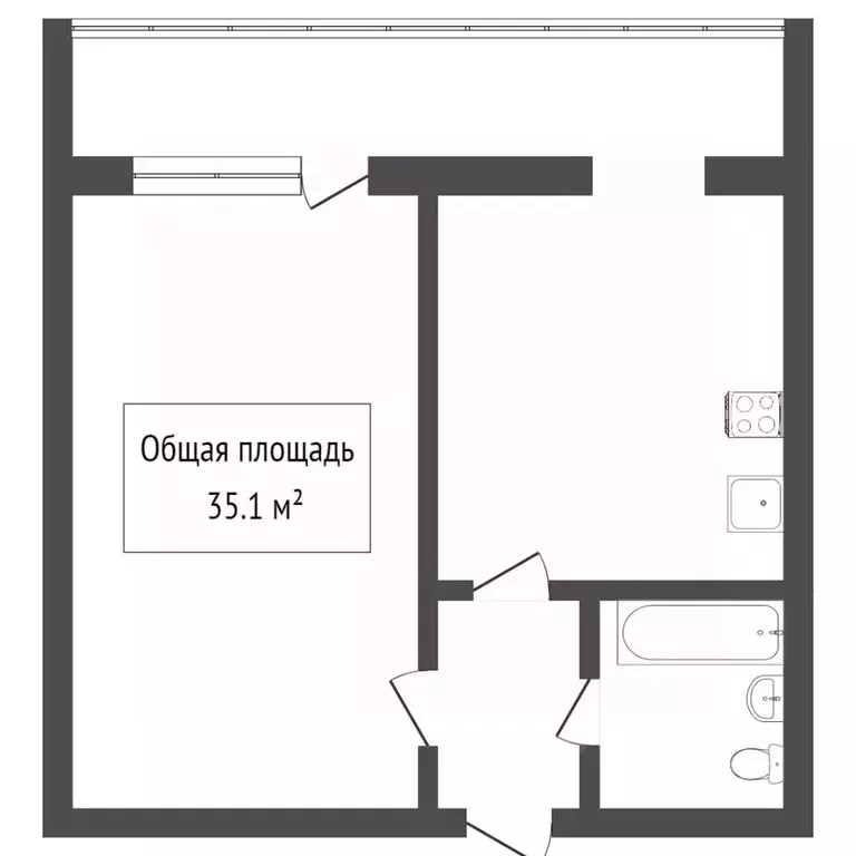 1-к кв. Томская область, Томск Новосибирская ул., 8 (33.3 м) - Фото 0
