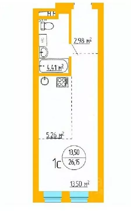 1-к кв. Башкортостан, Уфа ул. Аксакова, 79 (26.29 м) - Фото 1