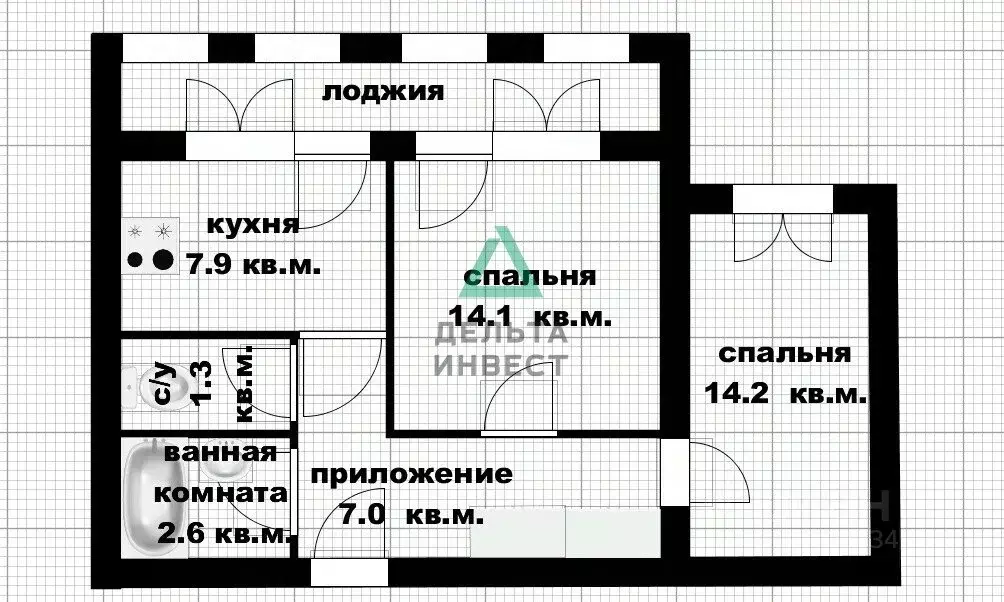 2-к кв. Башкортостан, Уфа ул. Энтузиастов, 6 (47.1 м) - Фото 2