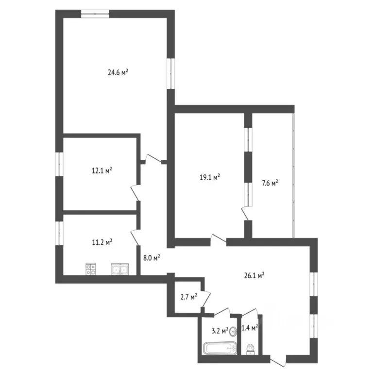 3-к кв. Тюменская область, Тюмень Широтная ул., 138 (109.3 м) - Фото 1