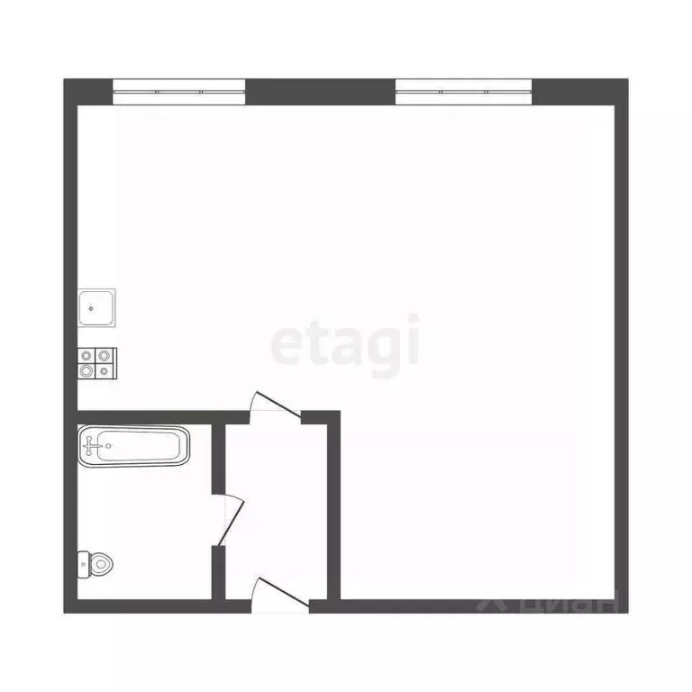 1-к кв. Томская область, Томск ул. Шевченко, 48 (33.0 м) - Фото 2