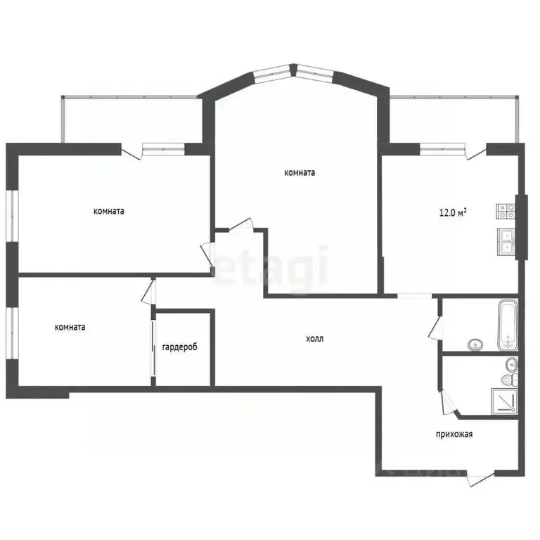 3-к кв. Московская область, Раменское Дергаевская ул., 16 (88.4 м) - Фото 2