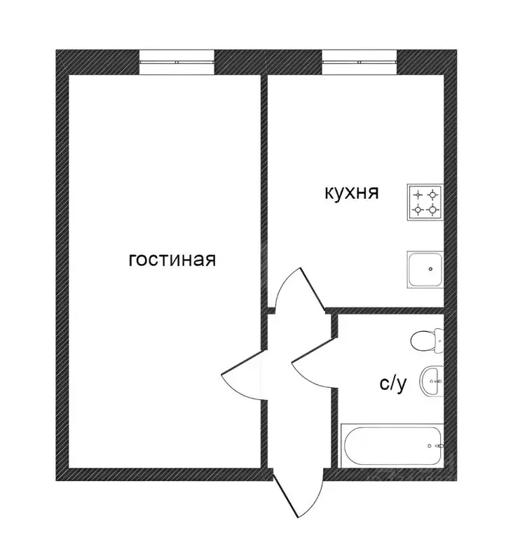 1-к кв. Ханты-Мансийский АО, Ханты-Мансийск Ключевая ул., 11 (36.1 м) - Фото 1