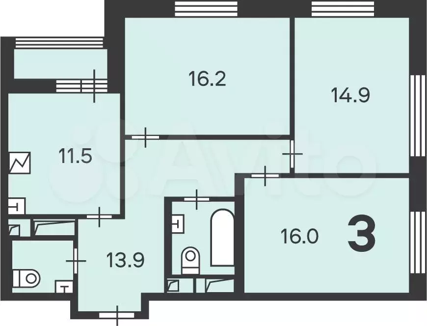 Аукцион: 3-к. квартира, 79,2 м, 20/29 эт. - Фото 0