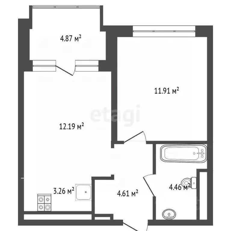 1-к кв. Тюменская область, Тюмень Причальная ул., 11 (37.4 м) - Фото 1