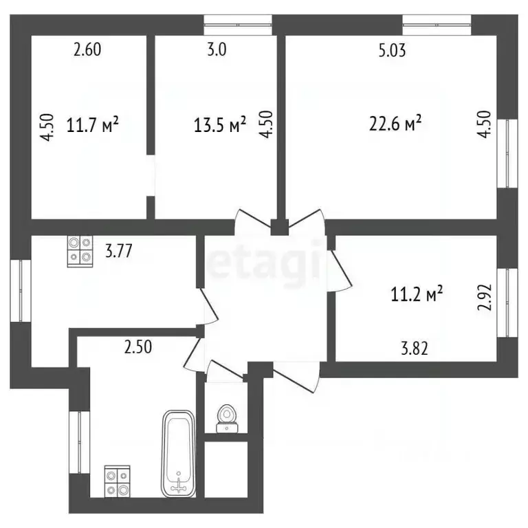4-к кв. Владимирская область, Муром Советская ул., 45 (88.1 м) - Фото 2