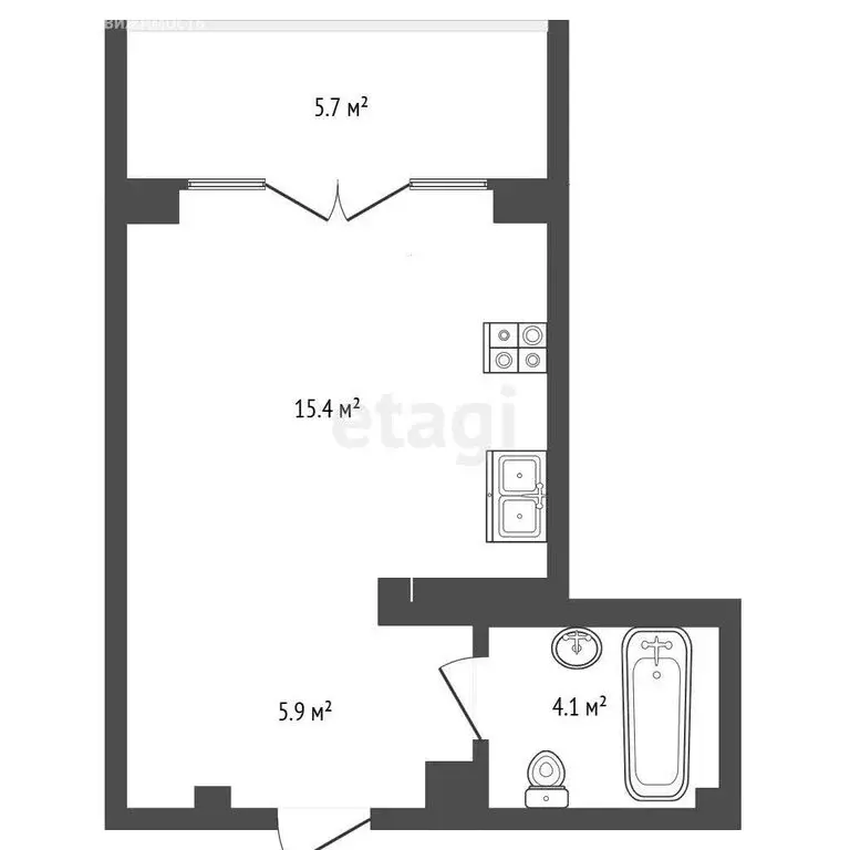 Квартира-студия: Алупка, Севастопольское шоссе, 6Ак1 (31.1 м) - Фото 1