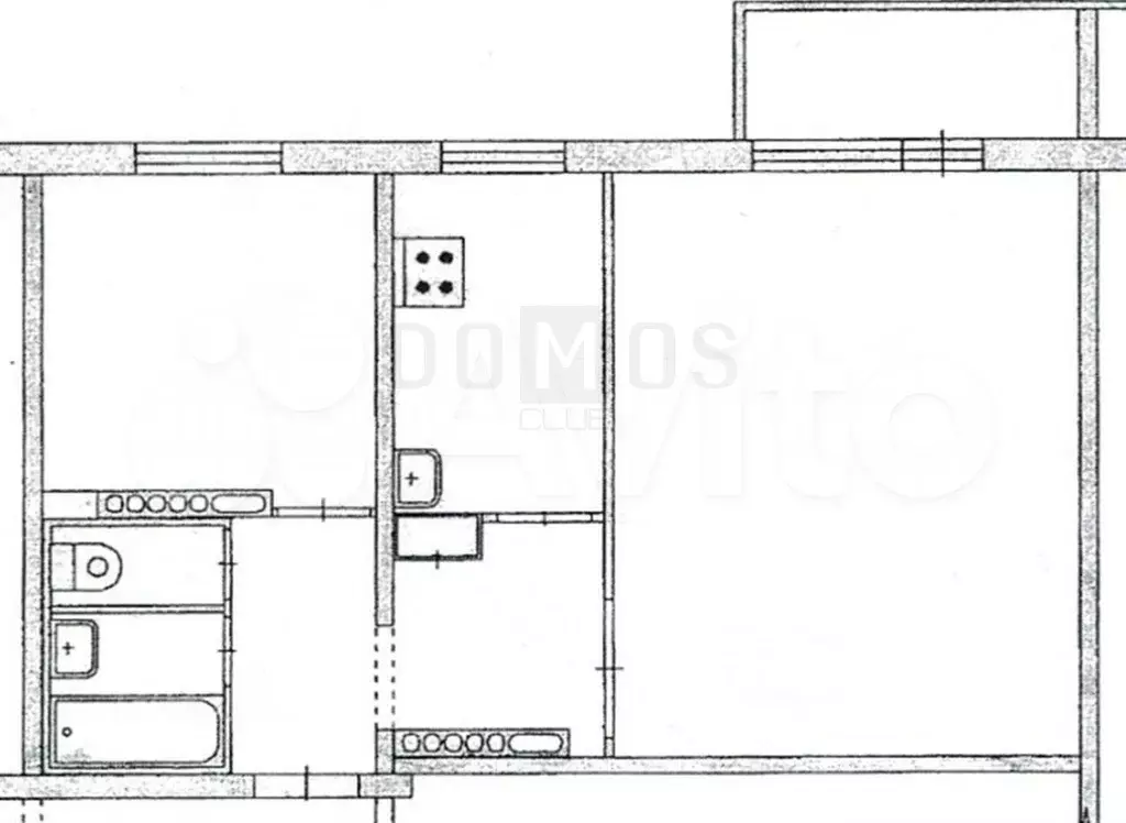 2-к. квартира, 42,6 м, 1/9 эт. - Фото 0