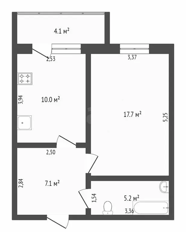 1-комнатная квартира: Тюмень, Широтная улица, 158 (40 м) - Фото 1