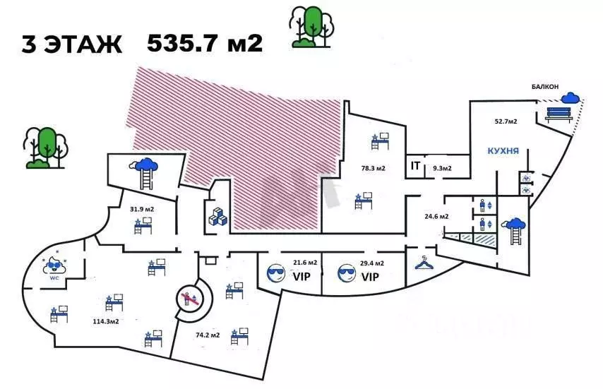 Офис в Москва Минская ул., 2Гк1 (536 м) - Фото 1
