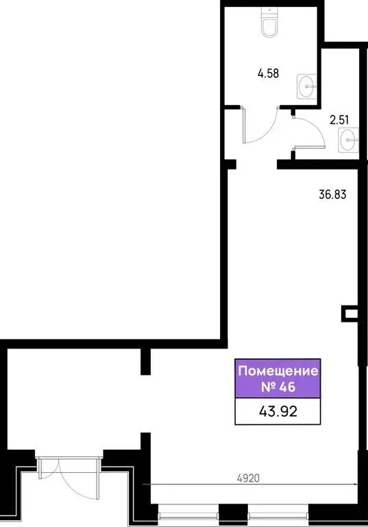 Помещение свободного назначения (44.22 м) - Фото 2