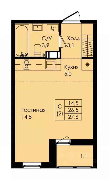 Студия Ленинградская область, Коммунар Гатчинский район, ул. ... - Фото 0