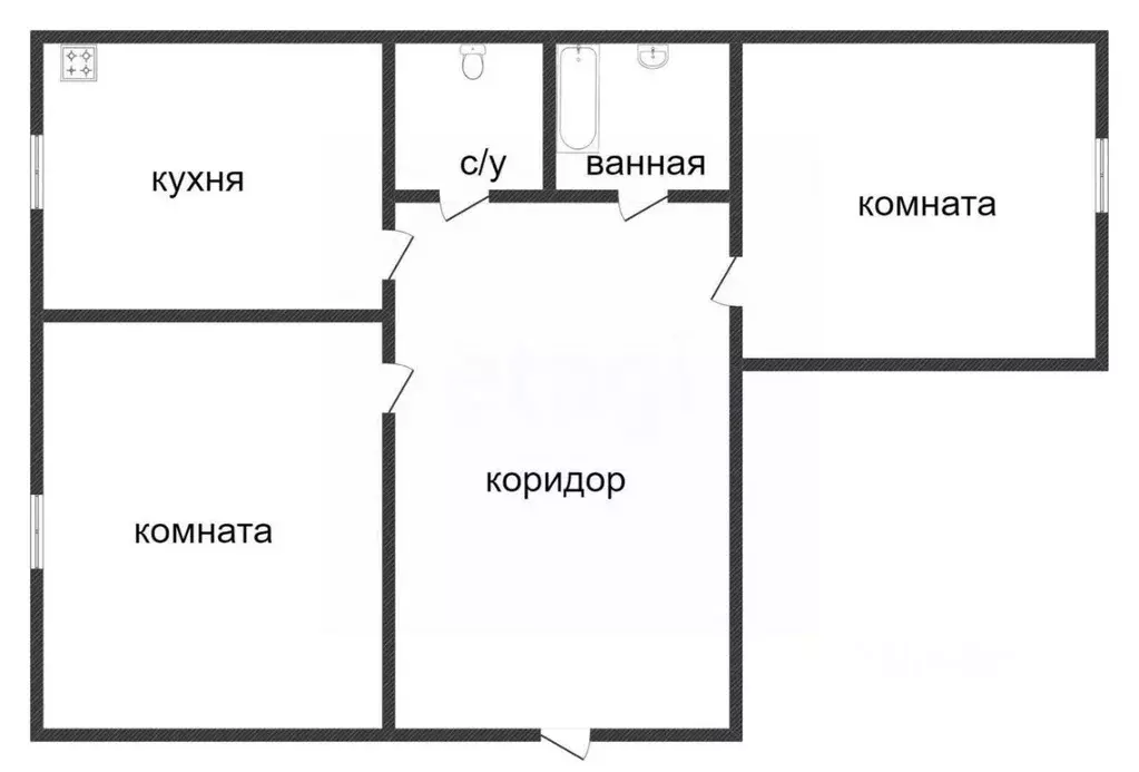 2-к кв. Курганская область, Курган Заозерный жилрайон, 11-й мкр, 6 ... - Фото 2