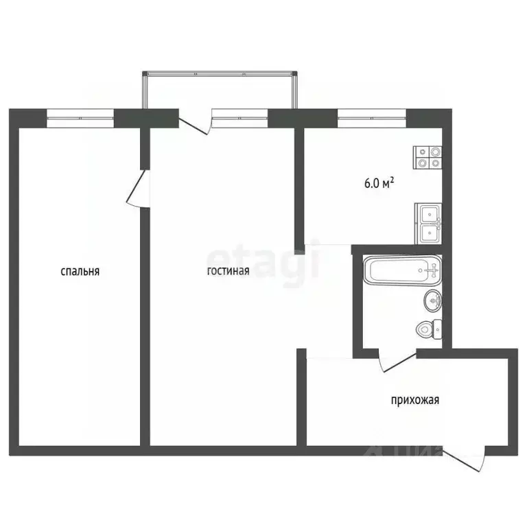 2-к кв. Свердловская область, Тавда Рабочая ул., 8 (43.3 м) - Фото 1