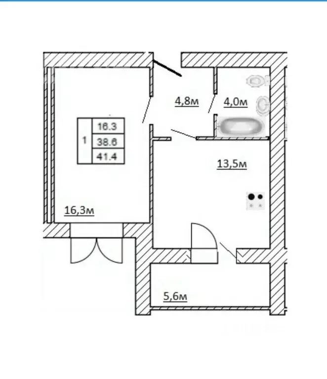 1-к кв. Костромская область, Кострома ул. Даремская, 18 (42.0 м) - Фото 1