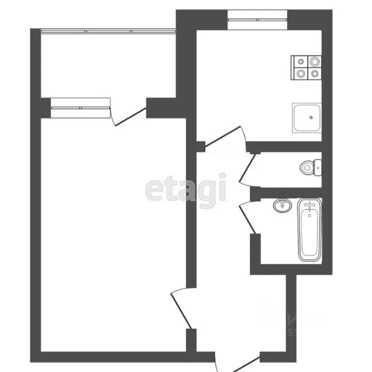 1-к кв. Ямало-Ненецкий АО, Новый Уренгой Мирный мкр, 2/3 (35.5 м) - Фото 1