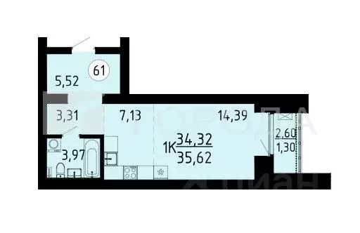 Студия Томская область, Томский район, д. Кисловка, Северный мкр ул. ... - Фото 2