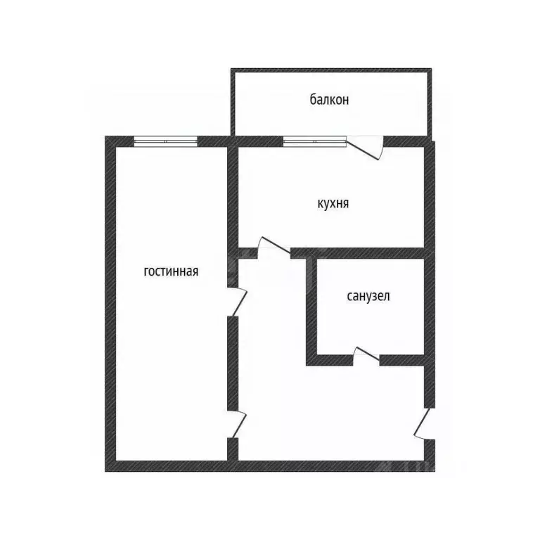 1-к кв. Белгородская область, Белгород Почтовая ул., 62в (34.1 м) - Фото 2