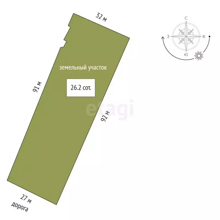 Участок в село Старое Ибрайкино, улица 1 Мая (26.2 м) - Фото 1