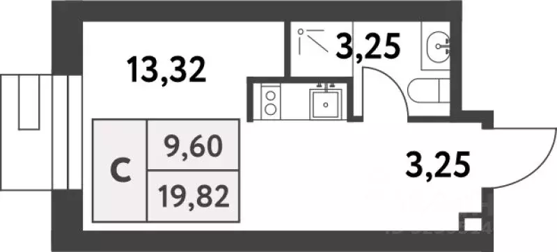 Студия Москва пос. Газопровод, ул. 6-я Лесные Поляны, 1 (19.7 м) - Фото 0
