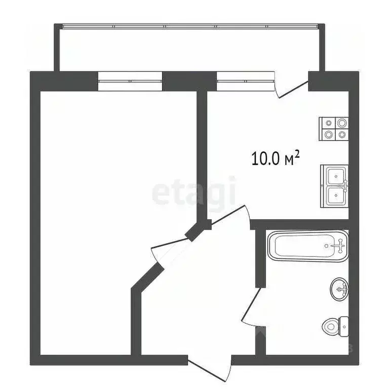 1-к кв. Коми, Сыктывкар Тентюковская ул., 328 (32.1 м) - Фото 1