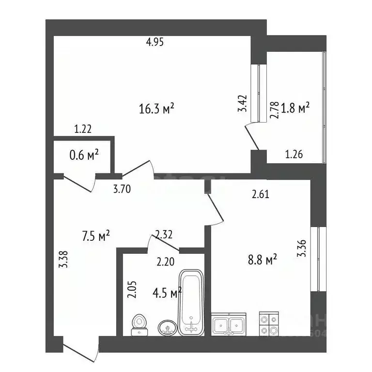 1-к кв. Забайкальский край, Чита ул. Усуглинская, 8 (37.7 м) - Фото 2