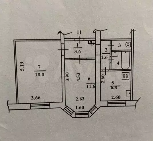 2-к. квартира, 47,1 м, 2/2 эт. - Фото 0