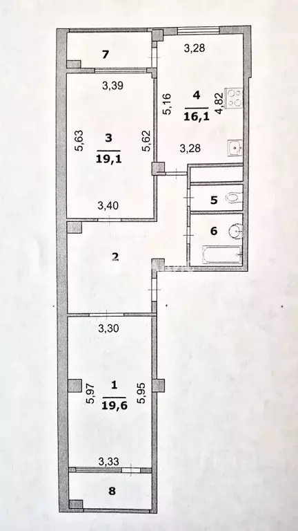 2-к кв. Белгородская область, Белгород ул. Костюкова, 11В (85.9 м) - Фото 2