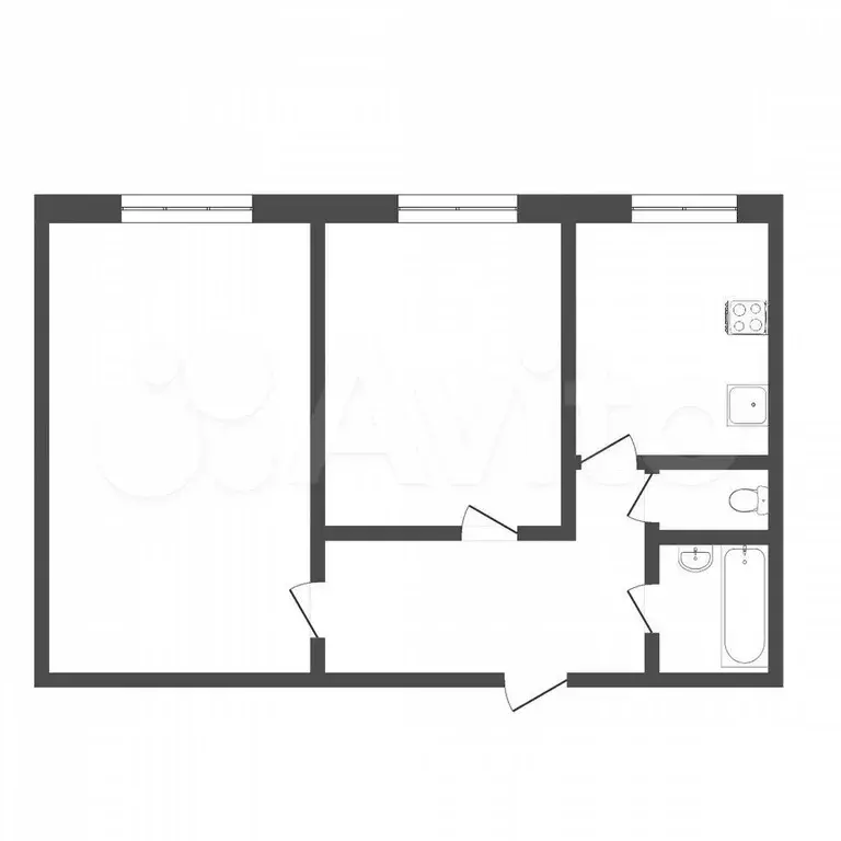 2-к. квартира, 53,8 м, 3/9 эт. - Фото 0