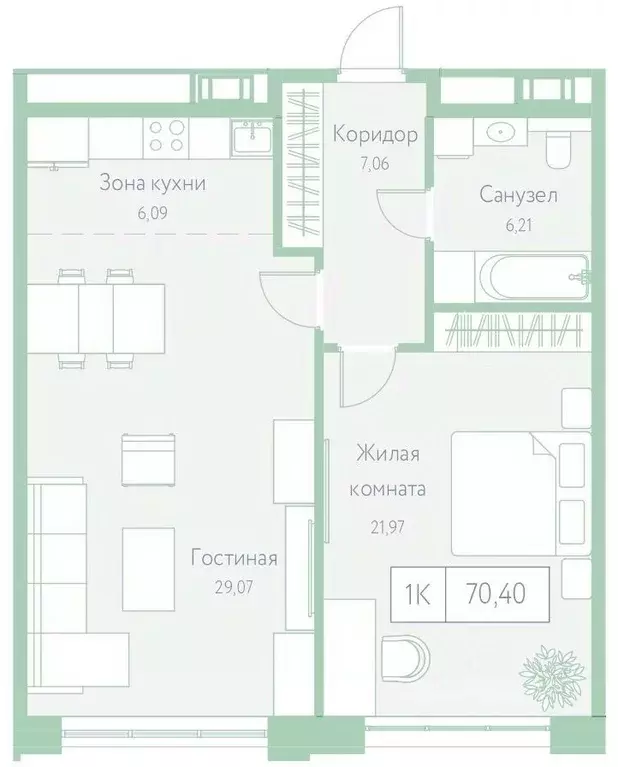 1-к кв. Хабаровский край, Хабаровск Доступный пер., 14 (70.4 м) - Фото 1