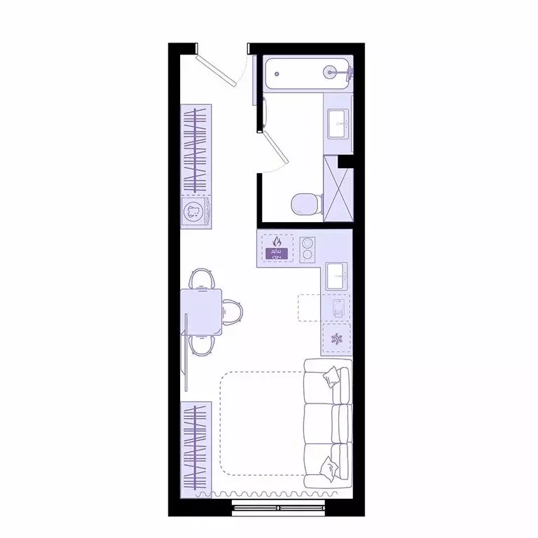 1-комнатная квартира: Владивосток, Днепровская улица, 25к5 (23.6 м) - Фото 1