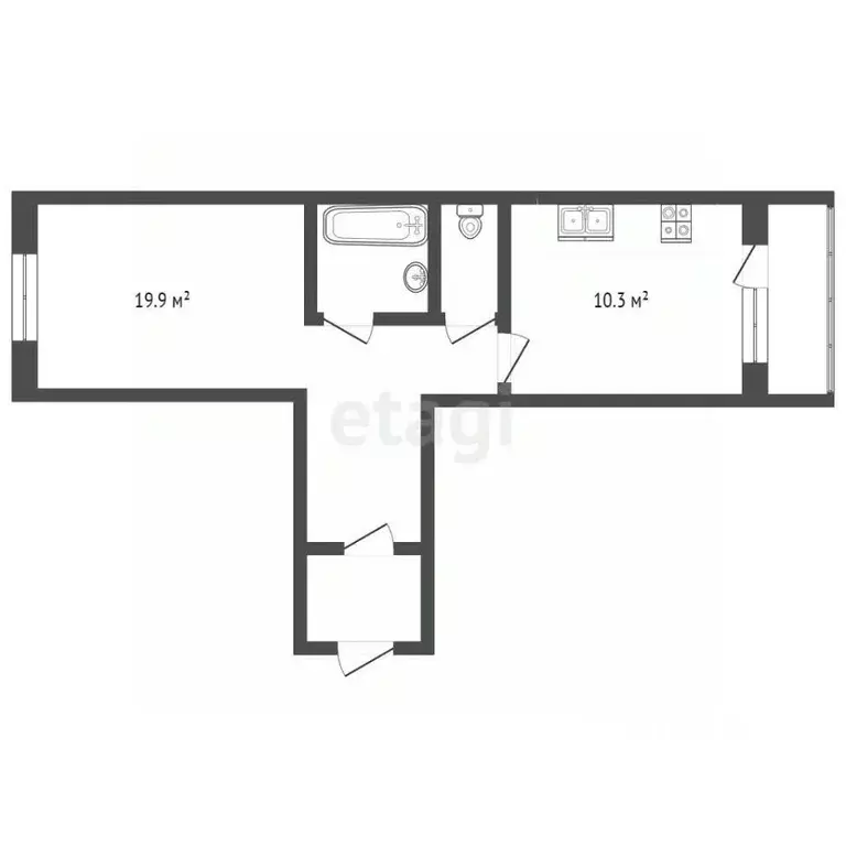1-к кв. Белгородская область, Белгород Славянская ул., 11 (41.2 м) - Фото 1
